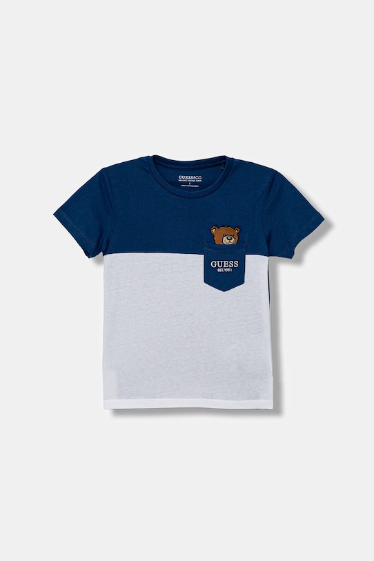 Детская хлопковая футболка Guess, синий
Детская хлопковая футболка Guess, синий