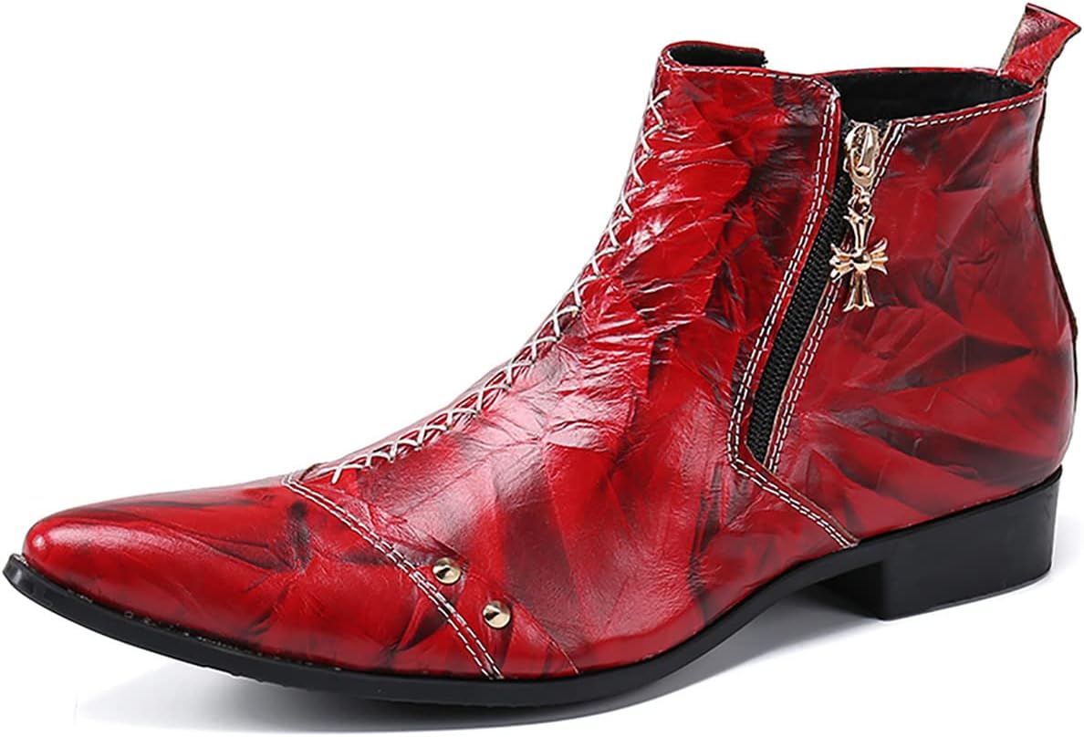 Мужские повседневные ботинки-челси Santimon на щиколотку - настоящие кожаные ковбойские сапоги в западном стиле с двойной молнией для вечеринок, диско, бальных танцев и свадеб, красный
Мужские повседневные ботинки-челси Santimon на щиколотку - настоящие кожаные ковбойские сапоги в западном стиле с двойной молнией для вечеринок, диско, бальных танцев и свадеб, красный