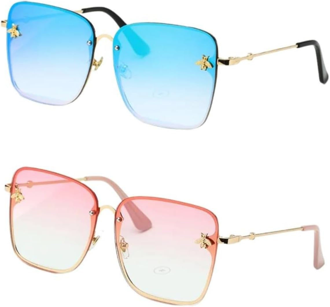 Большие квадратные солнцезащитные очки без оправы с рисунком пчел, стильный узор в виде пчел, большие квадратные солнцезащитные очки, дизайн без оправы UQKY, Cranber 3
Большие квадратные солнцезащитные очки без оправы с рисунком пчел, стильный узор в виде пчел, большие квадратные солнцезащитные очки, дизайн без оправы UQKY, Cranber 3