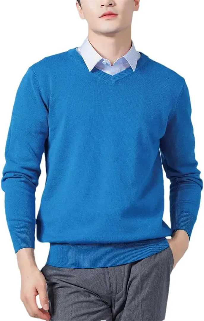 Мужской вязаный пуловер V-образным вырезом из мягкой шерсти
Мужской вязаный пуловер V-образным вырезом из мягкой шерсти