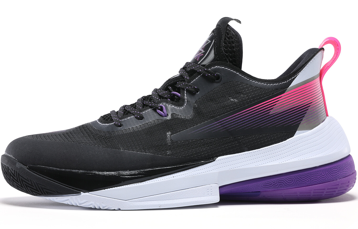 Баскетбольные кроссовки мужские низкие черные/фиолетовые Lakers Peak