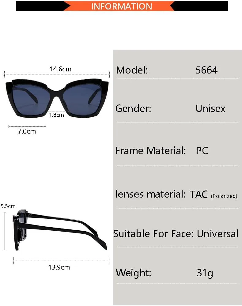 Ретро-солнцезащитные очки в форме «кошачьих глаз» для женщин, идеально подходящие для уличной фотосъемки, вождения и активного отдыха на природе Gksbnck, C6
Ретро-солнцезащитные очки в форме «кошачьих глаз» для женщин, идеально подходящие для уличной фотосъемки, вождения и активного отдыха на природе Gksbnck, C6