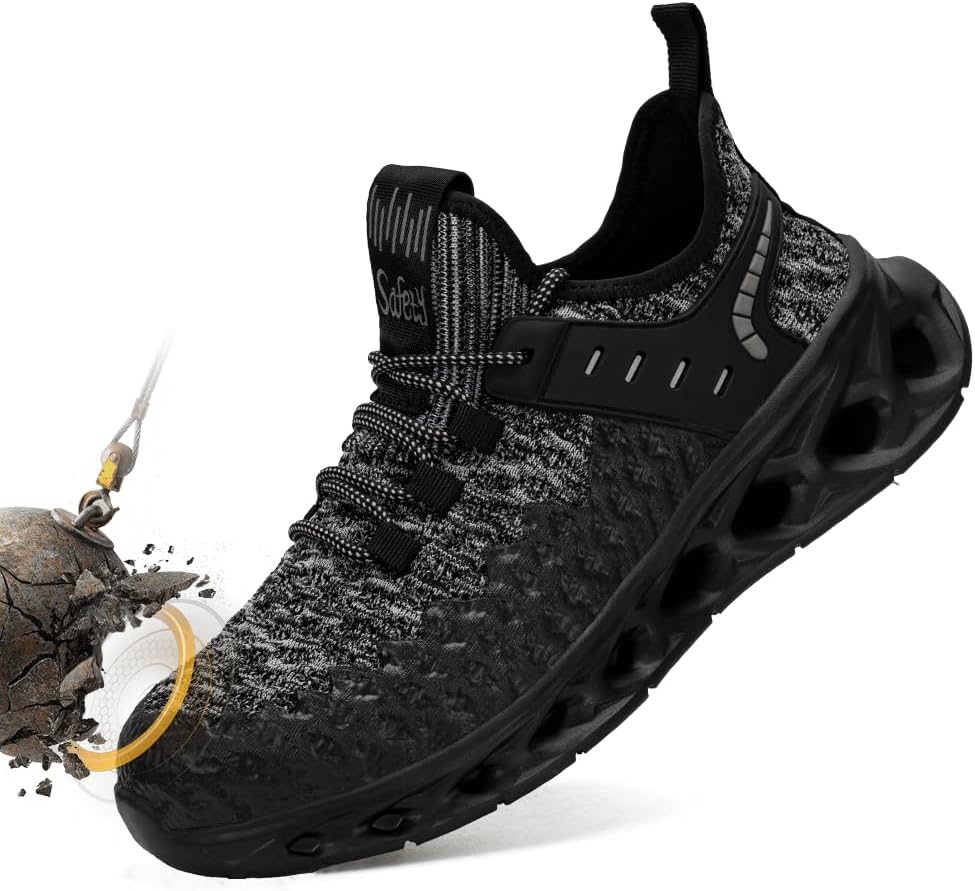 Защитные ботинки Hogent с металлическим носком для мужчин и женщин - легкие, дышащие кроссовки для работы - обувь с защитой от проколов для строительства и склада, черные
Защитные ботинки Hogent с металлическим носком для мужчин и женщин - легкие, дышащие кроссовки для работы - обувь с защитой от проколов для строительства и склада, черные