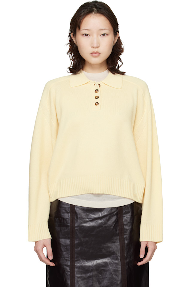 Loulou De Saison Свитер-Поло Off-White из кашемира
Loulou De Saison Свитер-Поло Off-White из кашемира