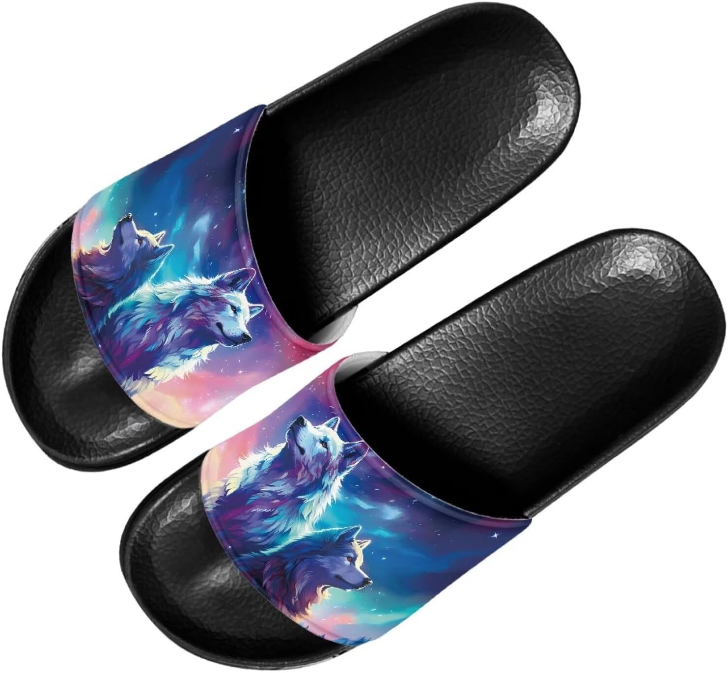 Шлепанцы Cugasmaru для женщин и мужчин с оригинальным рисунком, открытым носком, мягкой подошвой, удобные домашние и для душа, Galaxy Wolf
Шлепанцы Cugasmaru для женщин и мужчин с оригинальным рисунком, открытым носком, мягкой подошвой, удобные домашние и для душа, Galaxy Wolf