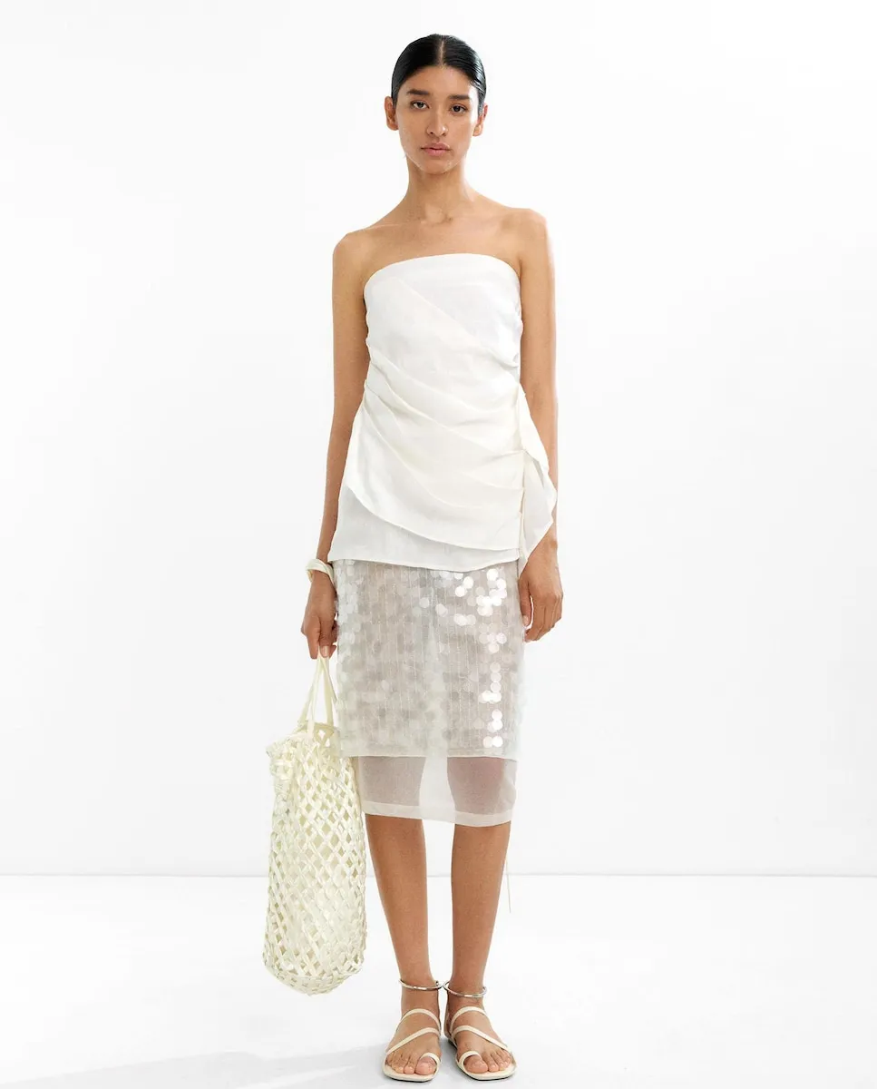 Полупрозрачная миди-юбка с пайетками Parfois, белый
Полупрозрачная миди-юбка с пайетками Parfois, белый