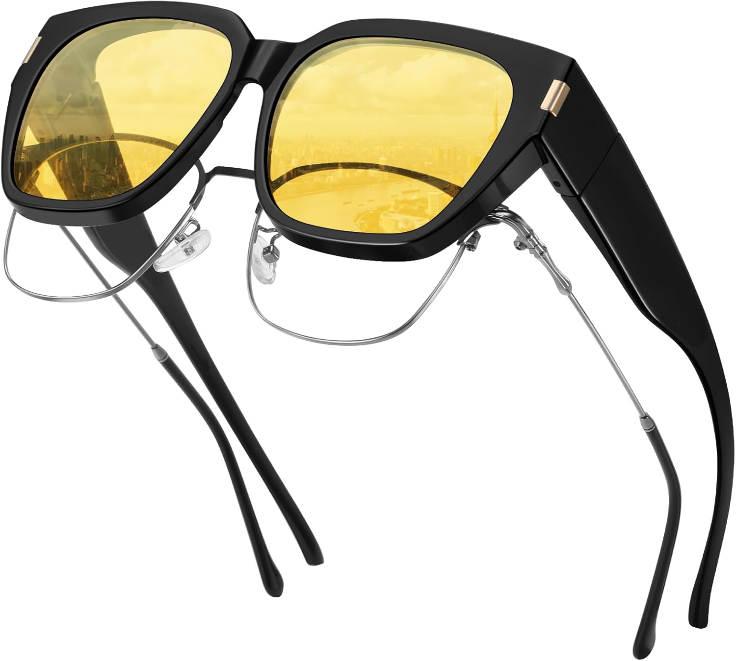 Поляризованные солнцезащитные очки, надеваемые поверх обычных очков, для женщин и мужчин. Модные квадратные очки с обтекаемой формой и защитой от УФ-излучения Rmmeey, Black Frame Yellow Lens
Поляризованные солнцезащитные очки, надеваемые поверх обычных очков, для женщин и мужчин. Модные квадратные очки с обтекаемой формой и защитой от УФ-излучения Rmmeey, Black Frame Yellow Lens