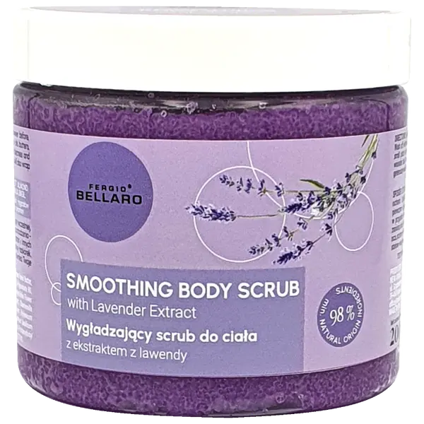 Разглаживающий скраб для тела с экстрактом лаванды, 200 г Fergio Bellaro Skin food
Разглаживающий скраб для тела с экстрактом лаванды, 200 г Fergio Bellaro Skin food