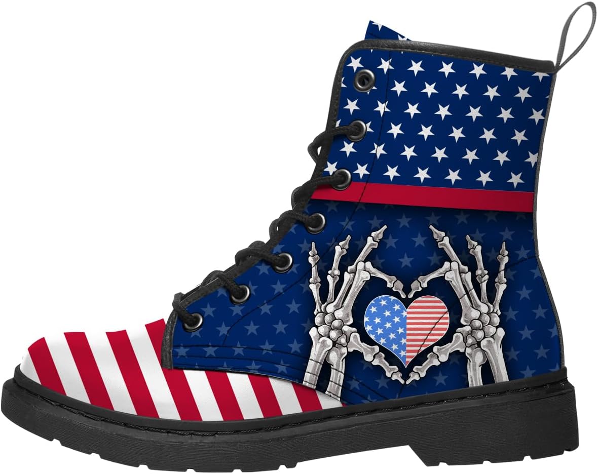 Ботинки с флагом США для женщин и мужчин, армейские ботинки, патриотичные, из искусственной кожи, на шнуровке, короткие ботильоны, подарок маме и папе Generic, 8106 Skeleton Hands Heart
Ботинки с флагом США для женщин и мужчин, армейские ботинки, патриотичные, из искусственной кожи, на шнуровке, короткие ботильоны, подарок маме и папе Generic, 8106 Skeleton Hands Heart