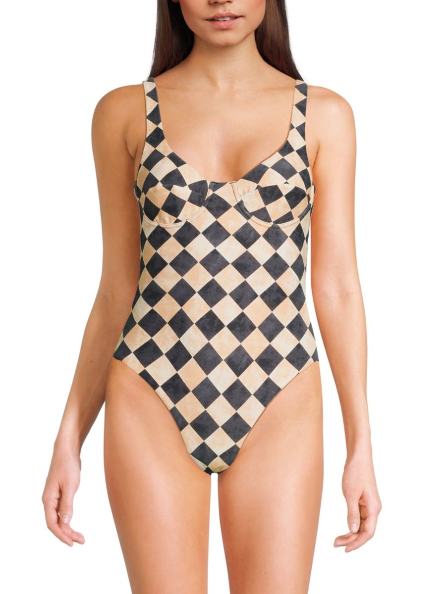 Клетчатый слитный купальник WeWoreWhat, цвет Black Multicolor
Клетчатый слитный купальник WeWoreWhat, цвет Black Multicolor