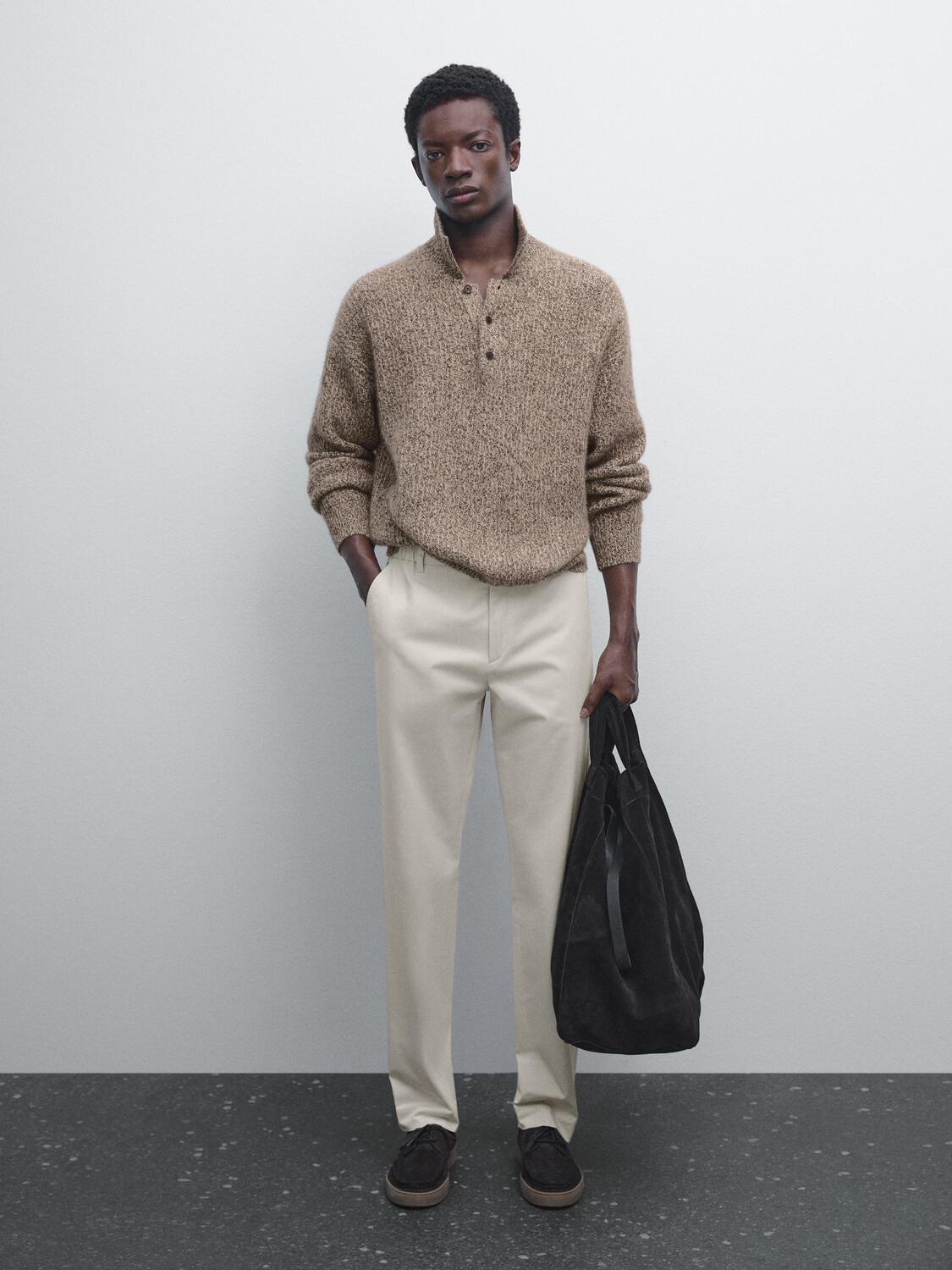 Узкие брюки из хлопковой смесовой ткани Massimo Dutti, песочный
Узкие брюки из хлопковой смесовой ткани Massimo Dutti, песочный