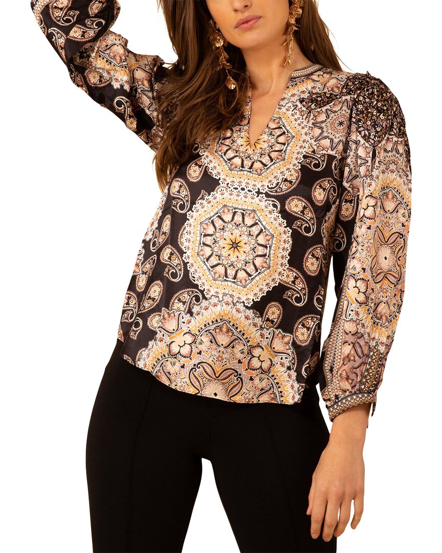 Hale Bob Топ из шифона с эффектом постиранности, черный 
Hale Bob Топ из шифона с эффектом постиранности, черный