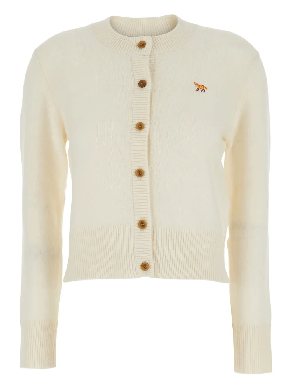 Кардиган из овечьей шерсти с вышивкой в виде лисы Maison Kitsuné, нейтральный
Кардиган из овечьей шерсти с вышивкой в виде лисы Maison Kitsuné, нейтральный