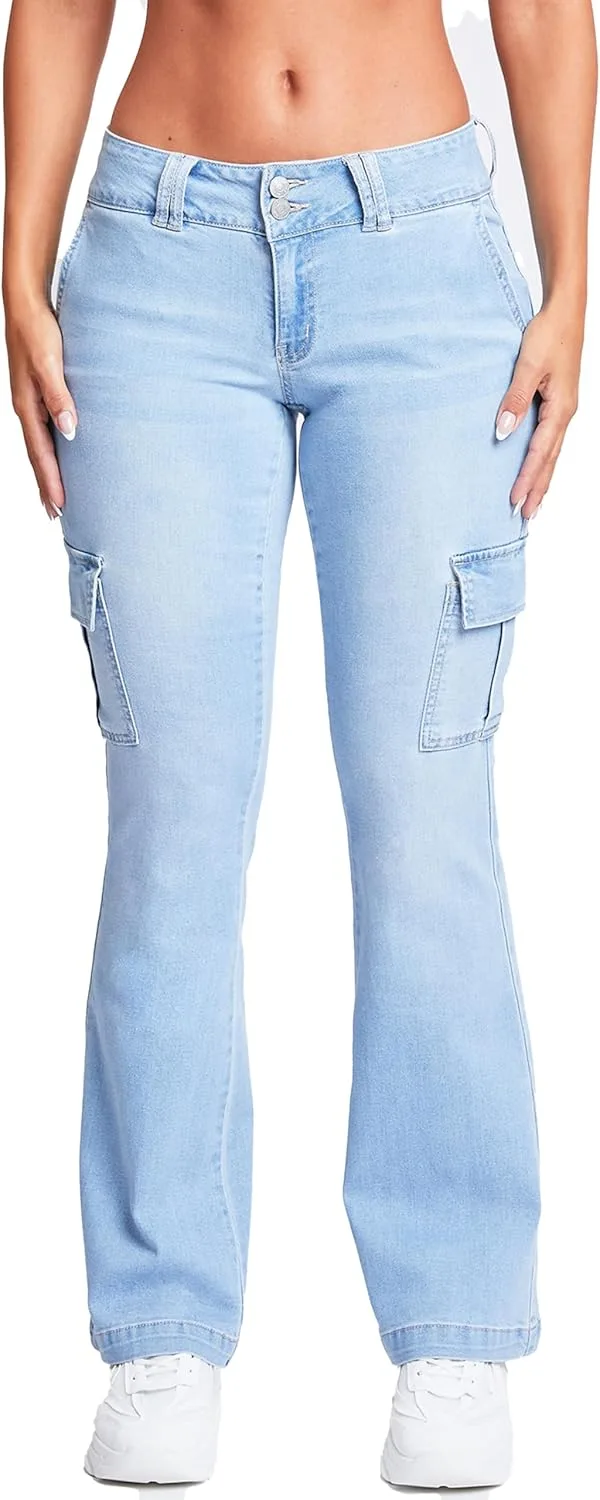 YMI Women's Low Rise Cargo Flare Jean
YMI Women's Low Rise Cargo Flare Jean