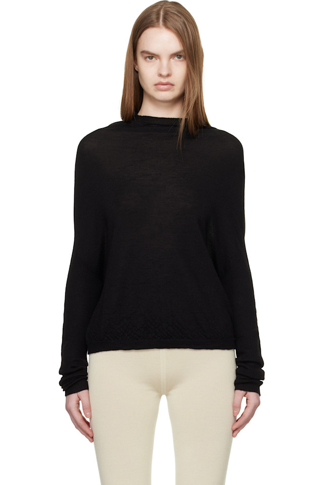 Вязаный свитер с изображением храмового кратера Rick Owens, черный
Вязаный свитер с изображением храмового кратера Rick Owens, черный