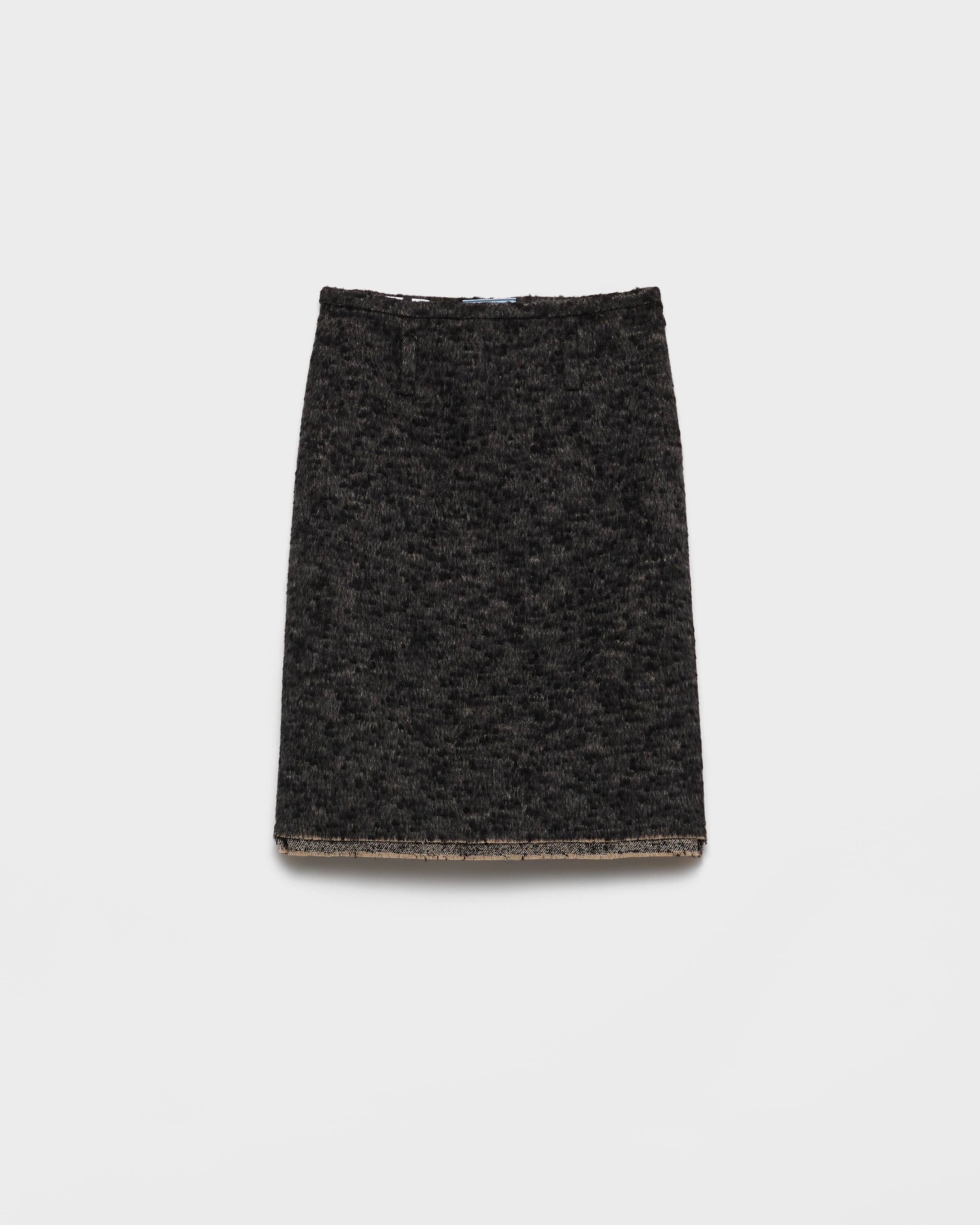 Миди-юбка из двойного твида Prada, антрацитовый серый
Миди-юбка из двойного твида Prada, антрацитовый серый