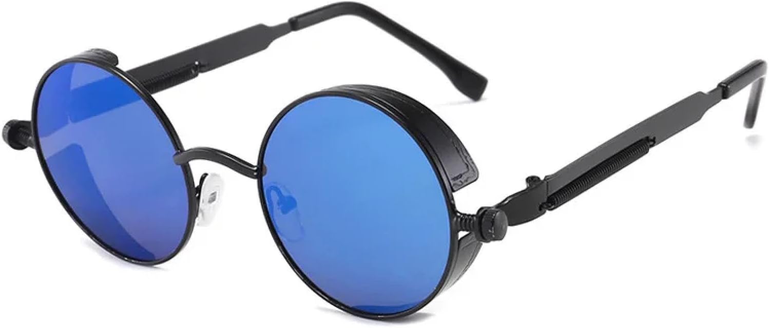 Солнцезащитные очки с защитой от УФ-излучения UV400 для женщин и мужчин | Панк, металл, стимпанк, круглые | для занятий спортом на открытом воздухе DSVIGF, Black Blue Mirror
Солнцезащитные очки с защитой от УФ-излучения UV400 для женщин и мужчин | Панк, металл, стимпанк, круглые | для занятий спортом на открытом воздухе DSVIGF, Black Blue Mirror