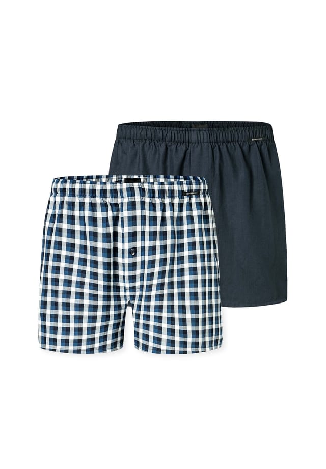 Тканые боксеры комплект из 2 пар - тканые хлопковые трусы Schiesser, синий
Тканые боксеры комплект из 2 пар - тканые хлопковые трусы Schiesser, синий