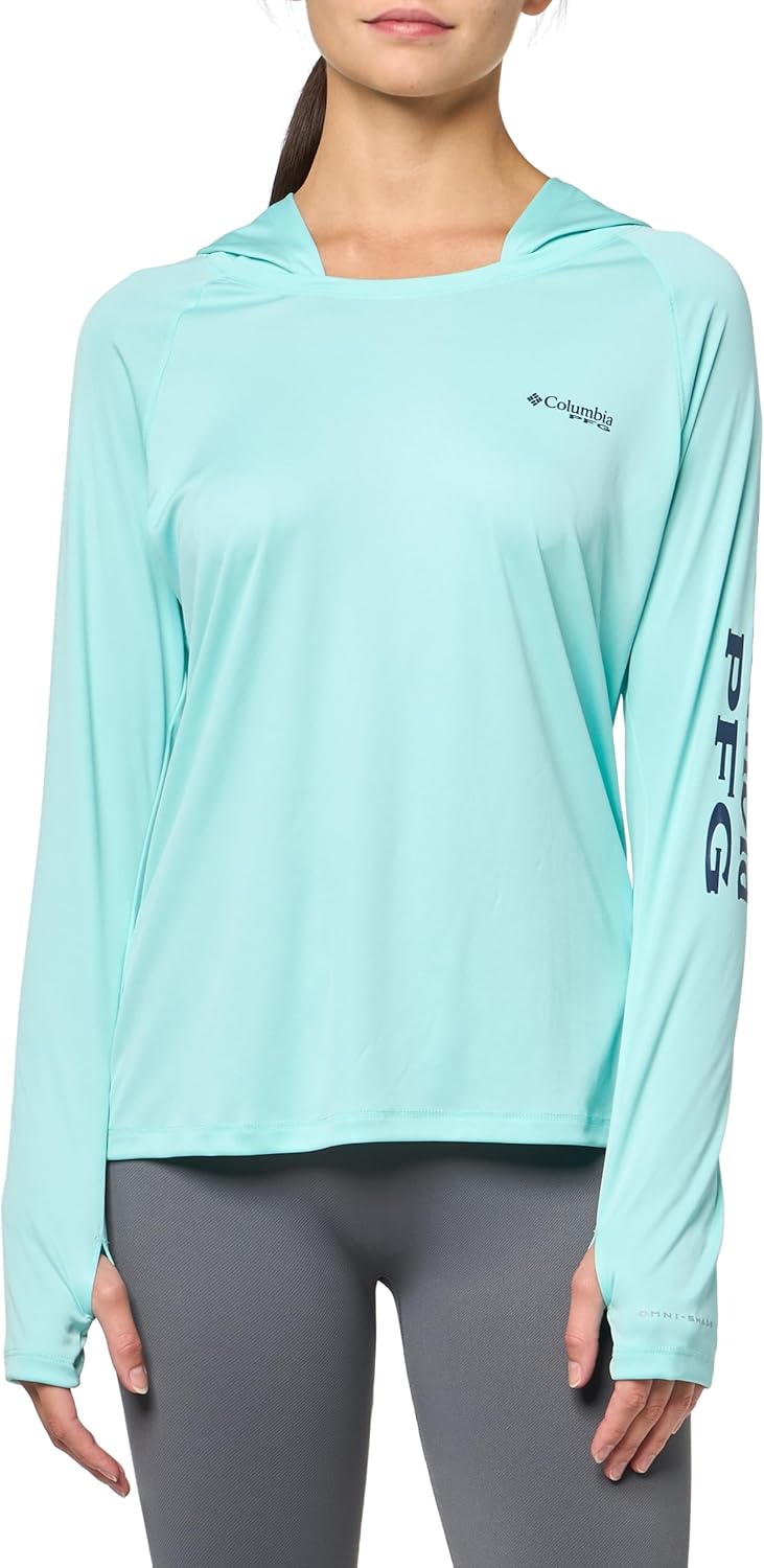 Columbia Women's Tidal Tee Hoodie, Gulf Stream/Carbon Logo
Columbia Women's Tidal Tee Hoodie, Gulf Stream/Carbon Logo