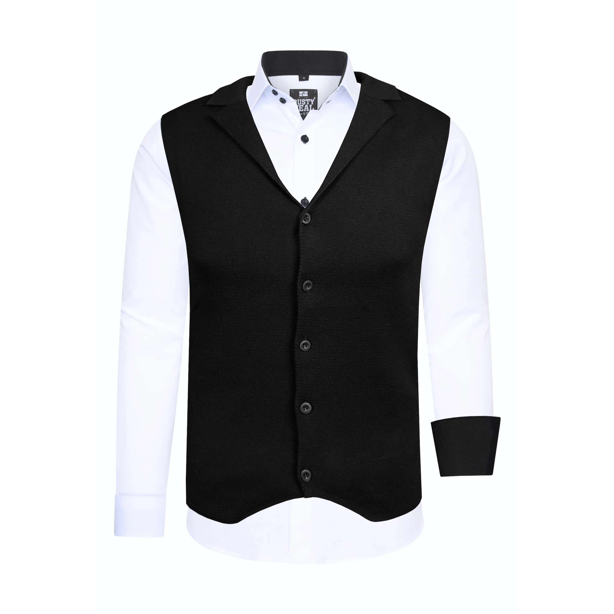 Рубашка с длинными рукавами Расти Нила, включая рубашку с длинными рукавами и жилет Rusty Neal, черный
Рубашка с длинными рукавами Расти Нила, включая рубашку с длинными рукавами и жилет Rusty Neal, черный