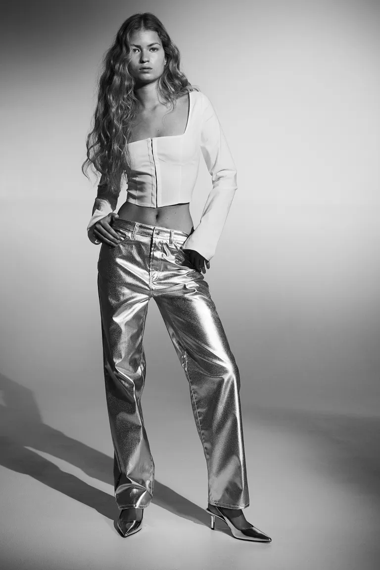 Рубашка с квадратным вырезом H&M, бежевый
Рубашка с квадратным вырезом H&M, бежевый