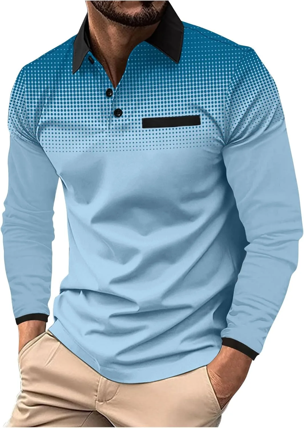 Мужская спортивная рубашка с градиентным принтом, длинный рукав, кнопки FZYLQY
Мужская спортивная рубашка с градиентным принтом, длинный рукав, кнопки FZYLQY