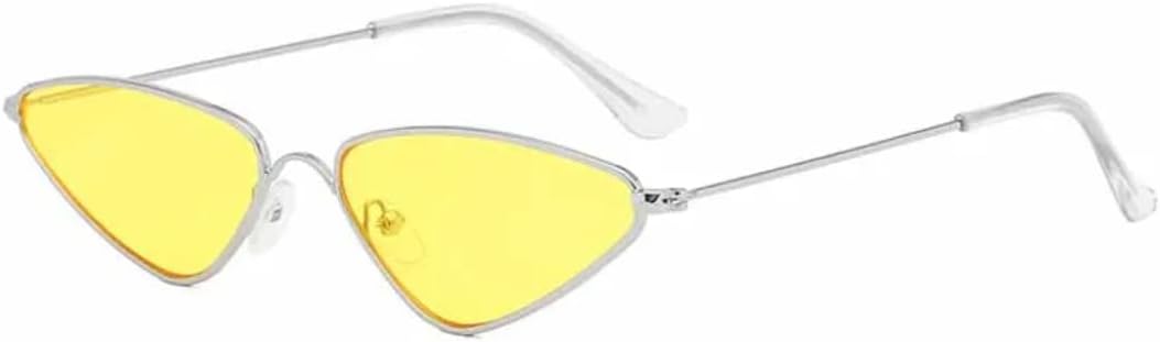 Женские солнцезащитные очки в маленькой треугольной металлической оправе, винтажный стиль, модные солнцезащитные очки с защитой от УФ-излучения UV400 TVTBBVV, Silver Yellow
Женские солнцезащитные очки в маленькой треугольной металлической оправе, винтажный стиль, модные солнцезащитные очки с защитой от УФ-излучения UV400 TVTBBVV, Silver Yellow