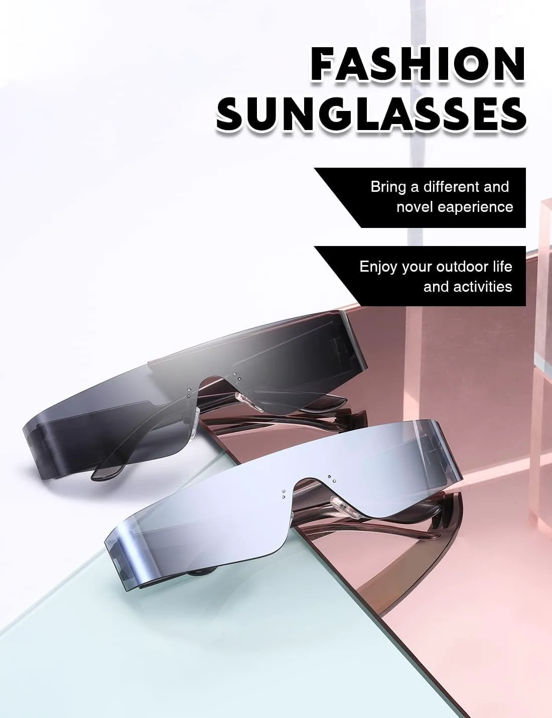 Солнцезащитные очки обтекаемой формы для женщин и мужчин, модные безободковые футуристические очки с плоской верхней частью SIUSYACI, Orange / Dark Brown Mirrored
Солнцезащитные очки обтекаемой формы для женщин и мужчин, модные безободковые футуристические очки с плоской верхней частью SIUSYACI, Orange / Dark Brown Mirrored