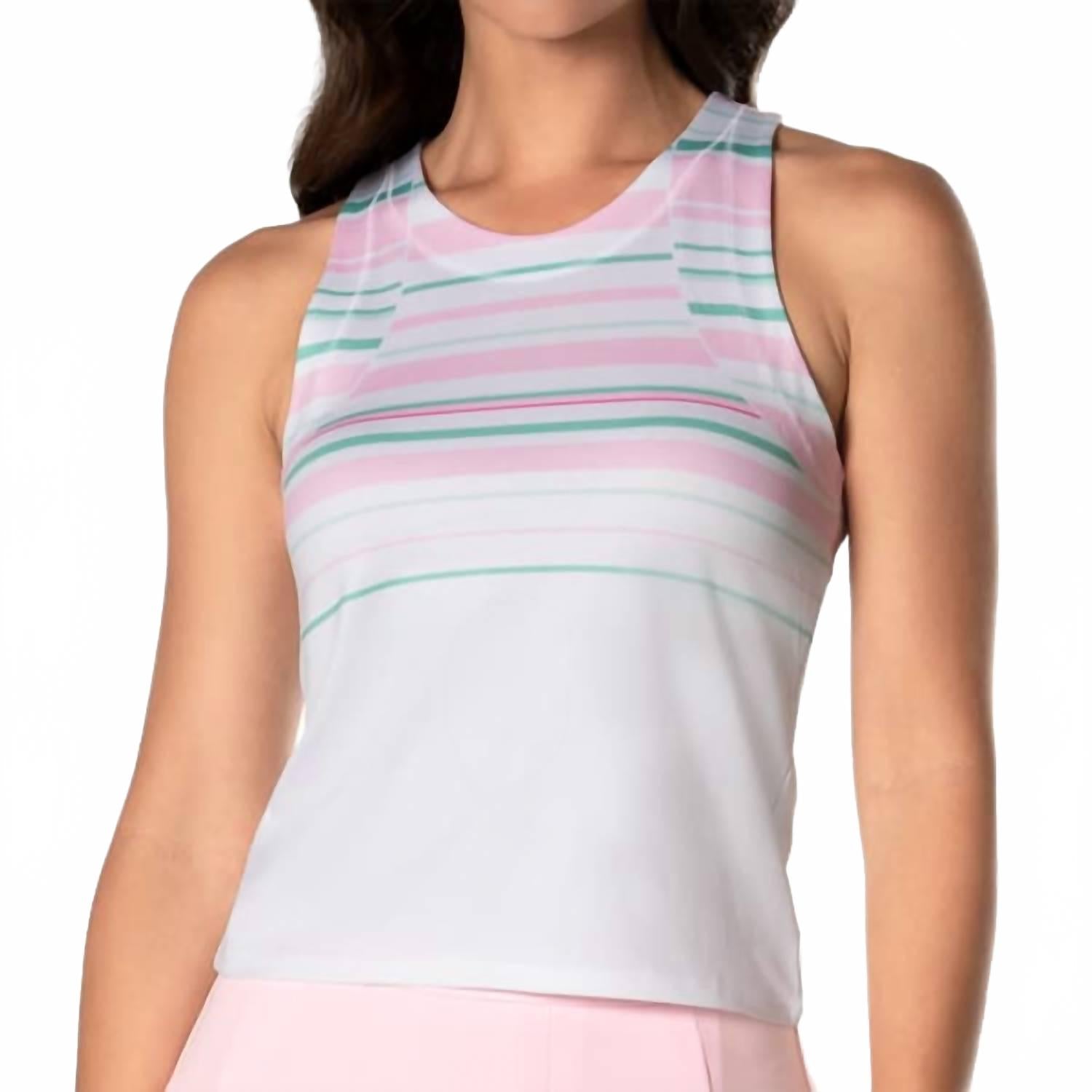 Женский топ с декором в полоску в бело-зелено-розовой гамме Lucky in Love
Женский топ с декором в полоску в бело-зелено-розовой гамме Lucky in Love