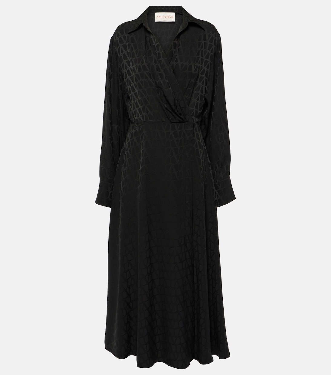 Шелковое платье миди с монограммой Valentino, Nero
Шелковое платье миди с монограммой Valentino, Nero
