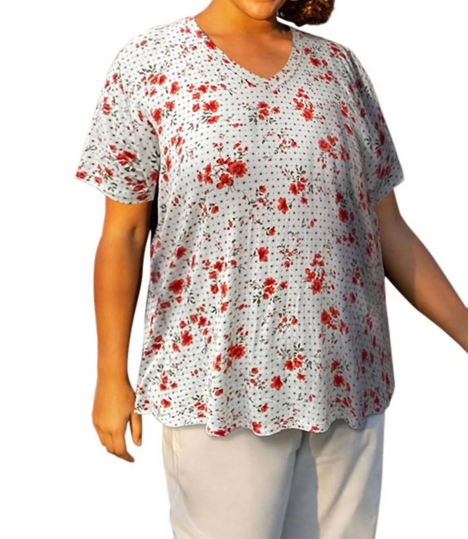 Печатная короткая туника с V-образным вырезом - Plus в черно-белый цветочный горох On The Plus Side
Печатная короткая туника с V-образным вырезом - Plus в черно-белый цветочный горох On The Plus Side