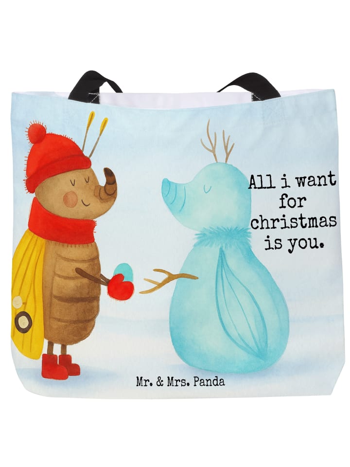 Mr. & Mrs. Panda Сумка-шоппер с изображением мотылька и снеговика и надписью, белого цвета
Mr. & Mrs. Panda Сумка-шоппер с изображением мотылька и снеговика и надписью, белого цвета