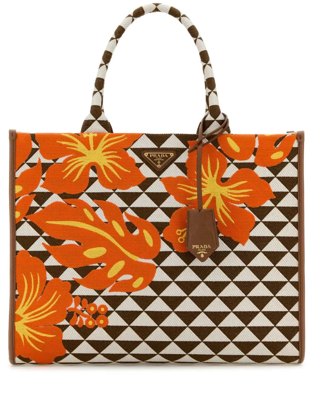 Большая сумка-шопер Symbole с вышивкой Prada, коричневый
Большая сумка-шопер Symbole с вышивкой Prada, коричневый