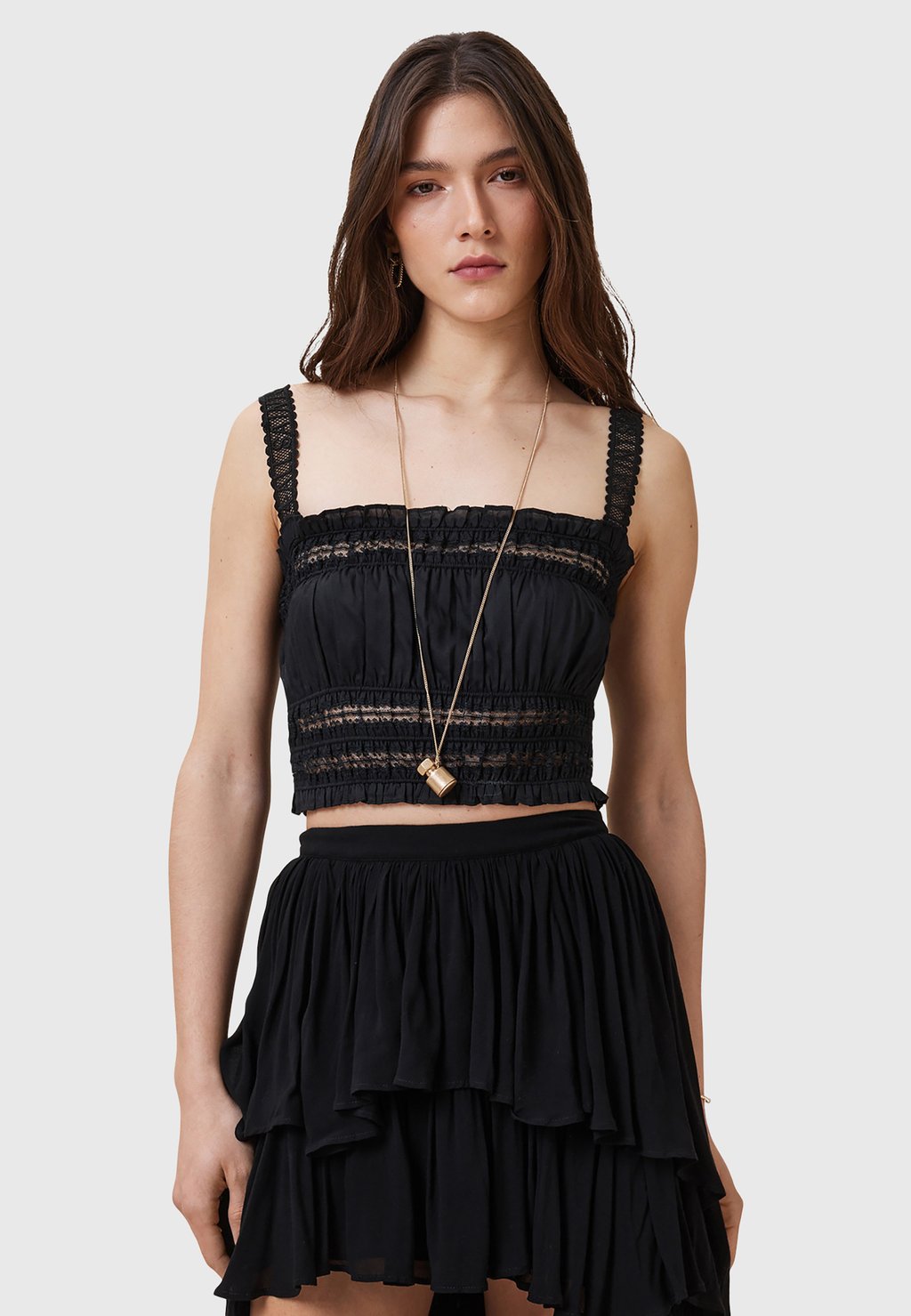 Топ Camicetta AllSaints, черный 
Топ Camicetta AllSaints, черный