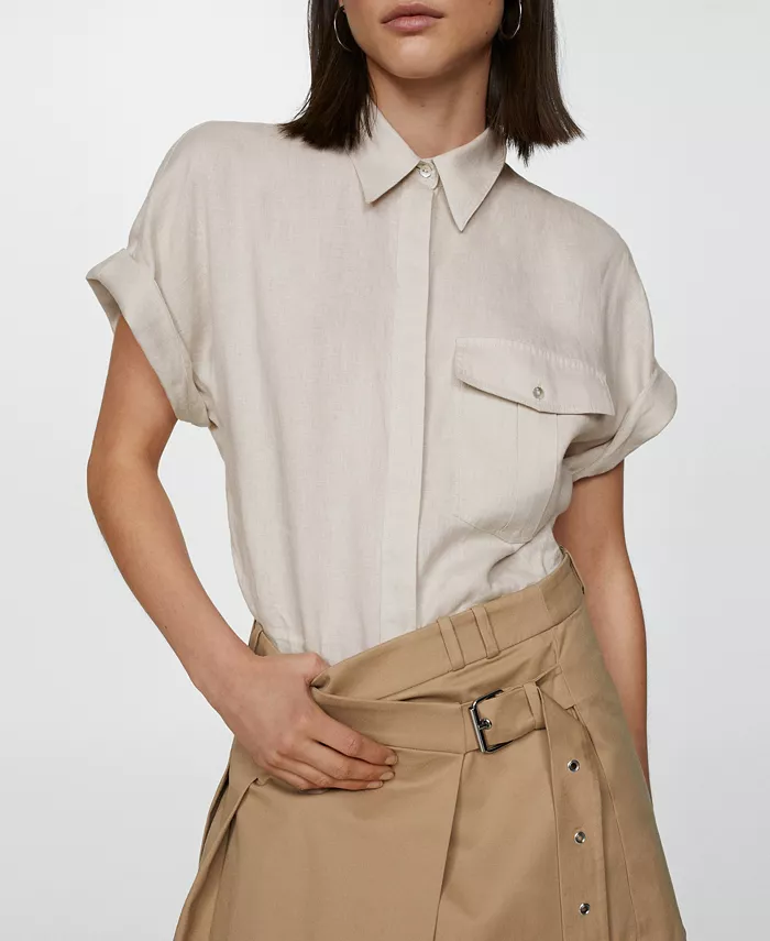 Женская льняная рубашка с карманами MANGO, коричневый/бежевый
Женская льняная рубашка с карманами MANGO, коричневый/бежевый