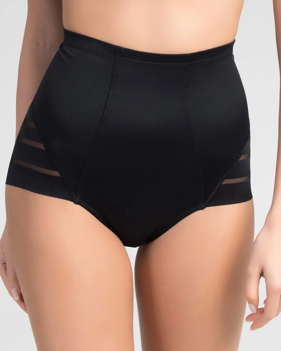 Трусики-пояс средней длины с высокой талией из атласной микрофибры и тюля Dim, черный
Трусики-пояс средней длины с высокой талией из атласной микрофибры и тюля Dim, черный