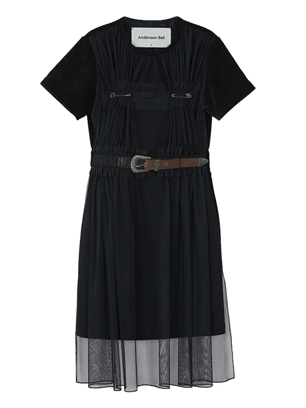 Платье миди с сетчатым поясом Andersson Bell, черный
Платье миди с сетчатым поясом Andersson Bell, черный