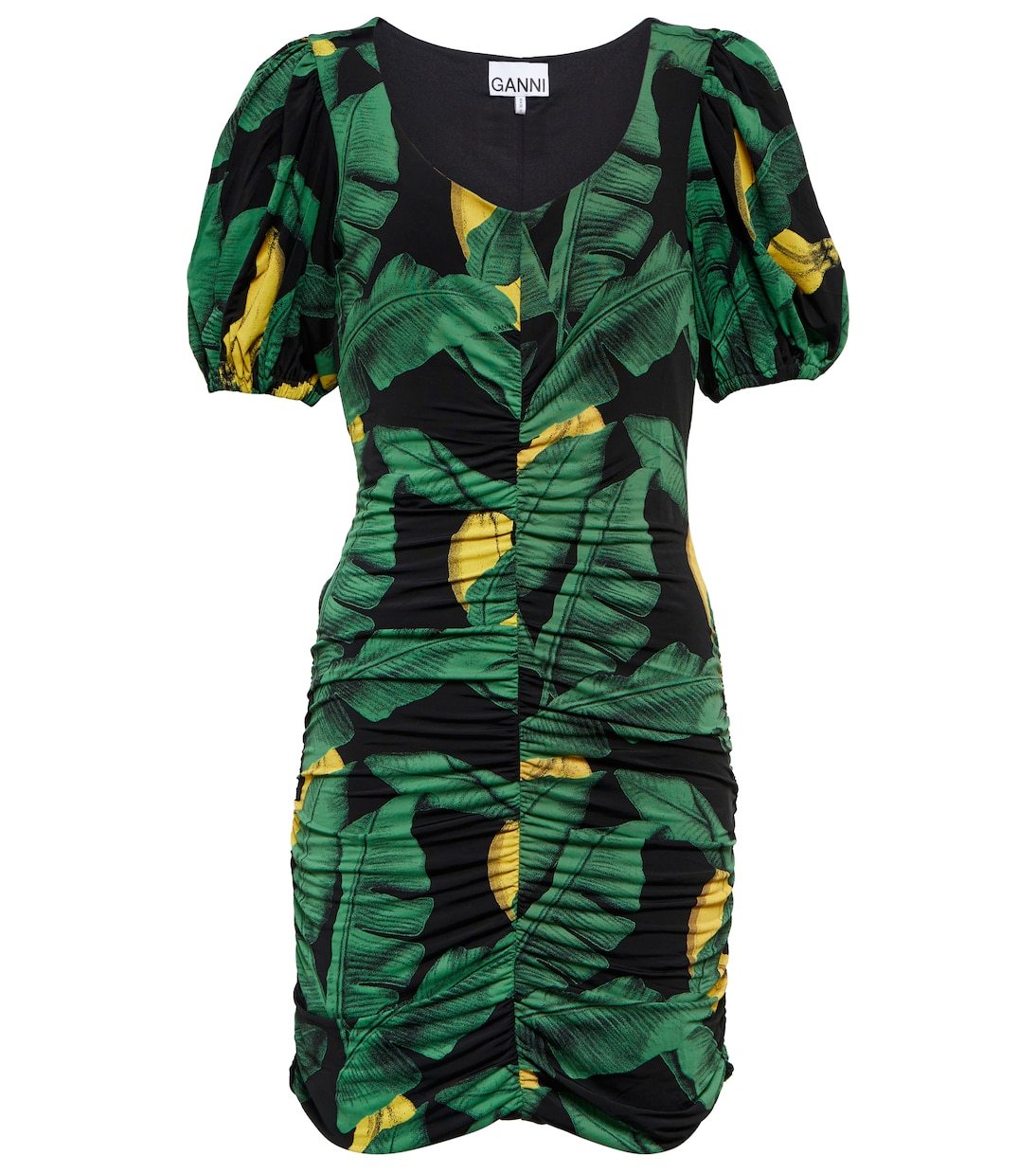 Мини-платье с принтом и сборками Ganni, черный
Мини-платье с принтом и сборками Ganni, черный