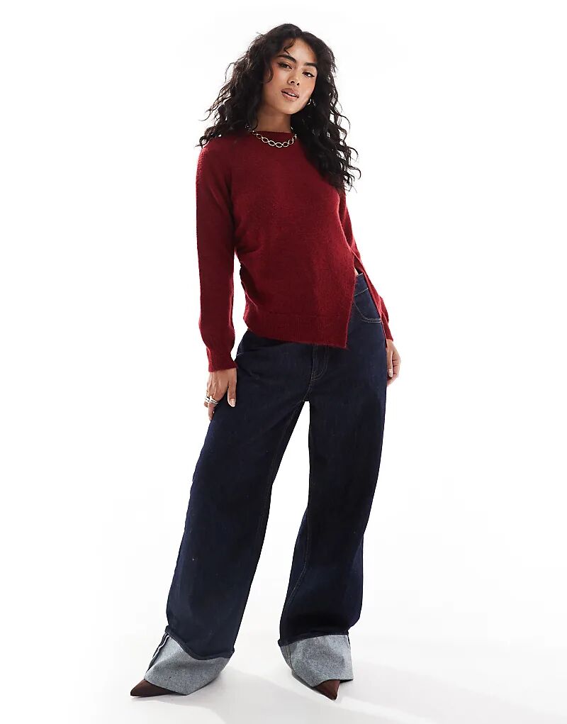 Вязаный асимметричный джемпер с присборенной стороной бордового цвета ASOS DESIGN
Вязаный асимметричный джемпер с присборенной стороной бордового цвета ASOS DESIGN