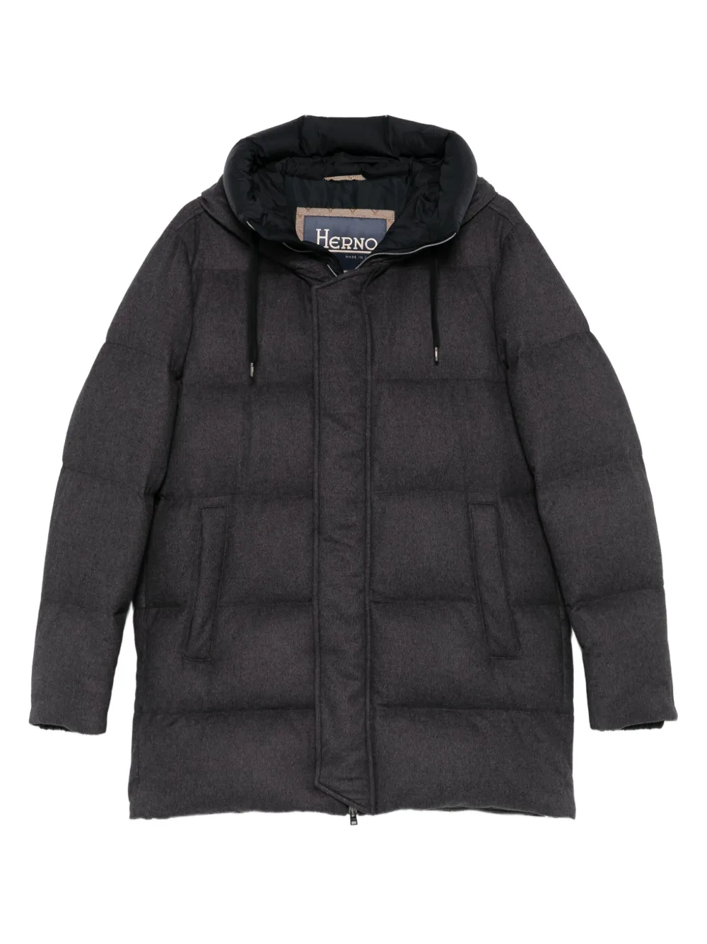 Стеганый пуховик с капюшоном Herno, серый
Стеганый пуховик с капюшоном Herno, серый