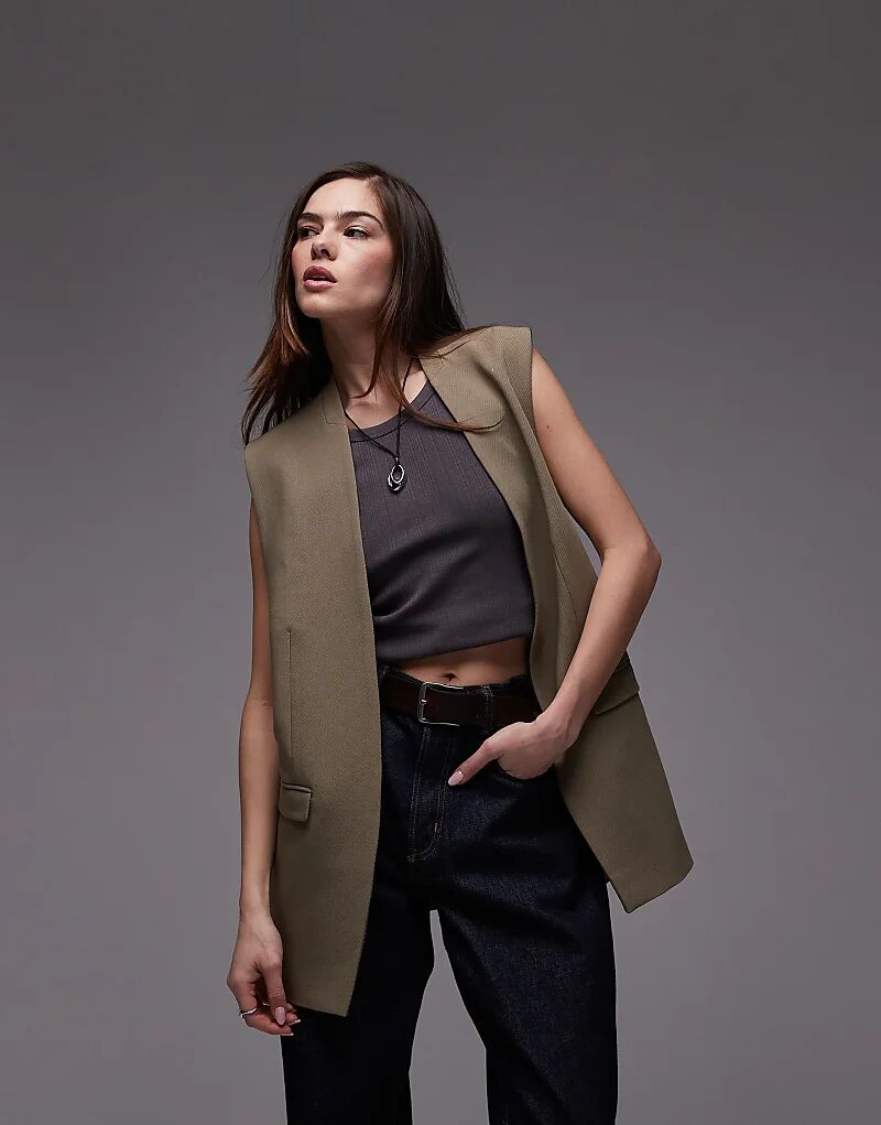 Накидной блейзер без рукавов Topshop в грибном цвете — часть комплекта
Накидной блейзер без рукавов Topshop в грибном цвете — часть комплекта