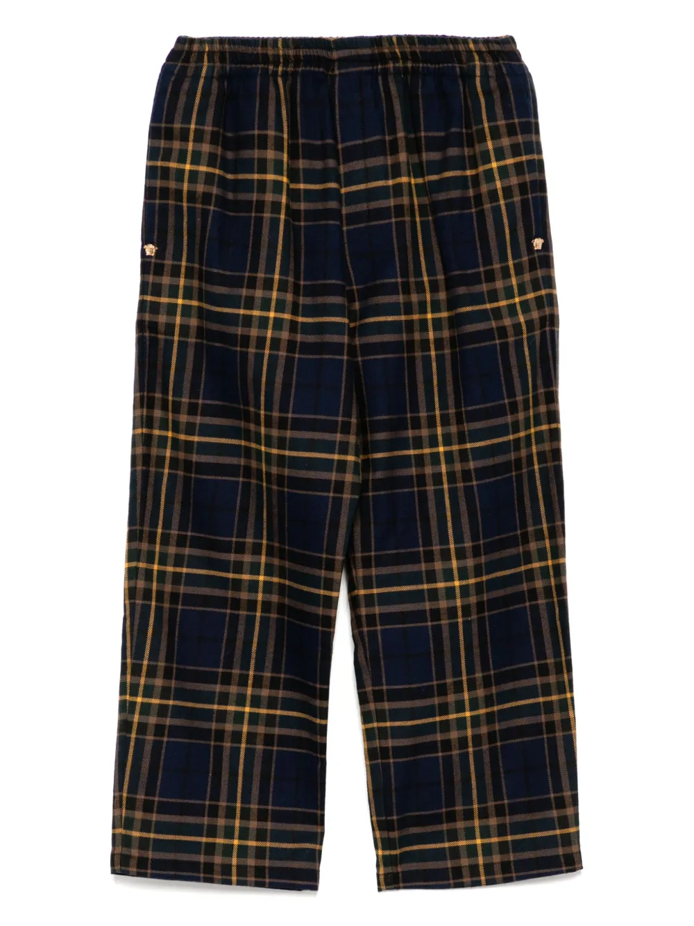 Укороченные брюки чинос в клетку Versace Kids, синий 
Укороченные брюки чинос в клетку Versace Kids, синий