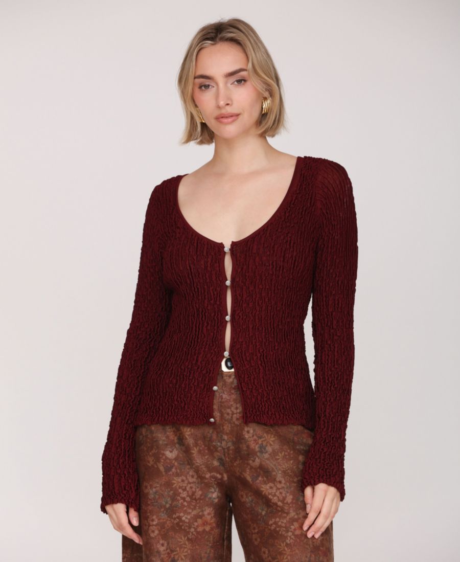 Женский кардиган с вырезом-лодочкой Avec Les Filles, Merlot
Женский кардиган с вырезом-лодочкой Avec Les Filles, Merlot