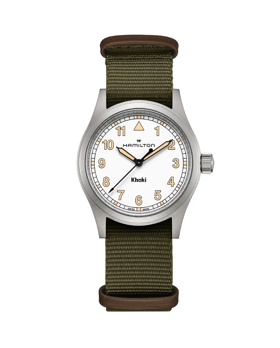 Мужские часы Khaki Field Quartz 38 мм H69401910 с текстильным ремешком Hamilton, белый
Мужские часы Khaki Field Quartz 38 мм H69401910 с текстильным ремешком Hamilton, белый