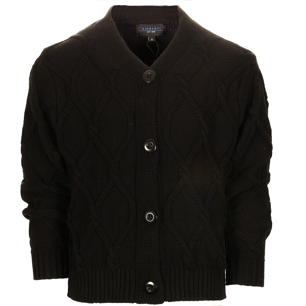 Вязаный кардиган на пуговицах с v-образным вырезом Gioberti для мальчиков, черный
Вязаный кардиган на пуговицах с v-образным вырезом Gioberti для мальчиков, черный