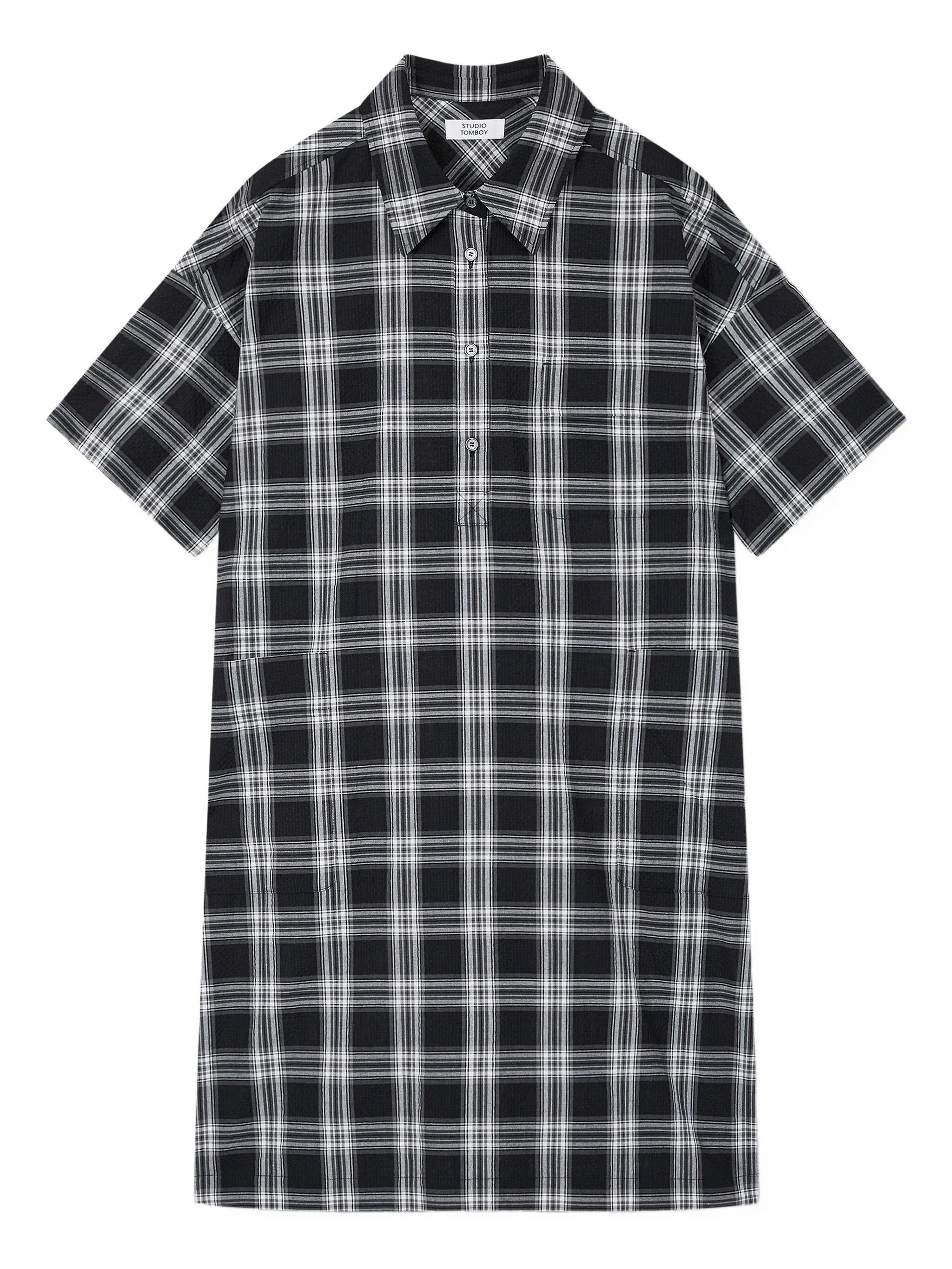 Платье из сирсакера в клетку Studio Tomboy, черный
Платье из сирсакера в клетку Studio Tomboy, черный