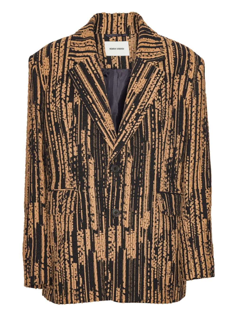 Пиджак в полоску на пуговицах Henrik Vibskov, коричневый
Пиджак в полоску на пуговицах Henrik Vibskov, коричневый