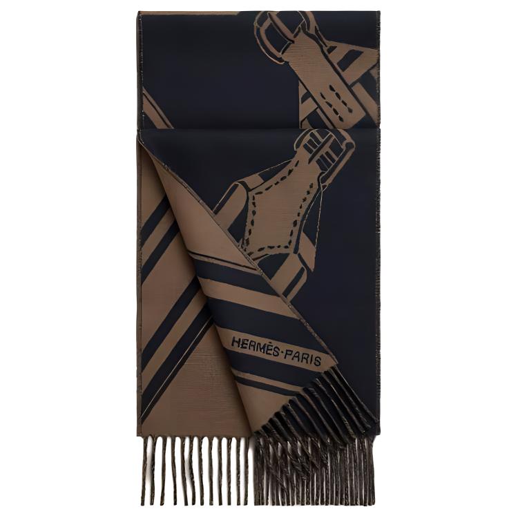 Кашемировый вязаный шарф мужской коричневый HERMES
Кашемировый вязаный шарф мужской коричневый HERMES