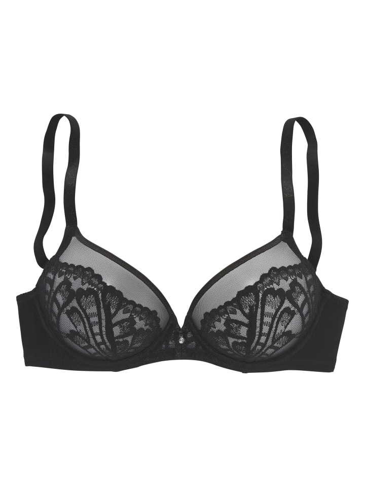 Бюстгальтер на косточках LASCANA, черный 
Бюстгальтер на косточках LASCANA, черный