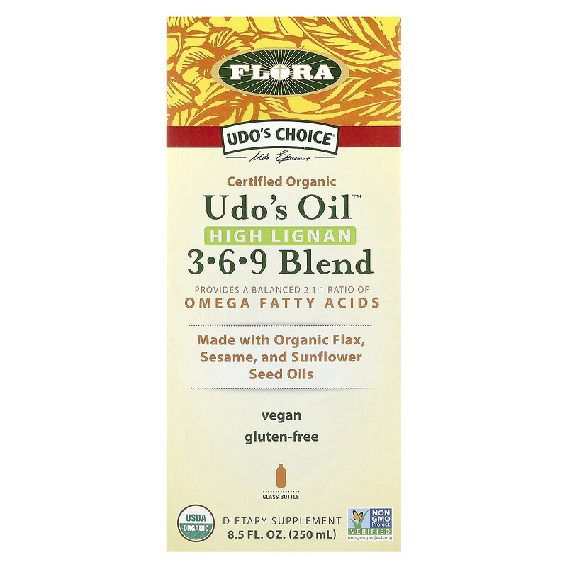 Flora, Udo's Choice, органическая смесь Udo's Oil 3, 6, 9, с высоким содержанием лигнана, 250 мл (8,5 жидк. унции)
Flora, Udo's Choice, органическая смесь Udo's Oil 3, 6, 9, с высоким содержанием лигнана, 250 мл (8,5 жидк. унции)